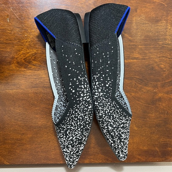 New pointed toe knit black white gradient slip on flats size 8 - Picture 10 of 13